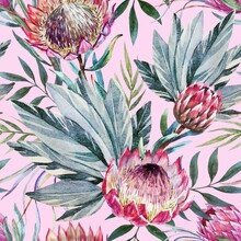 Tropical on Pink Rice Decoupage Paper